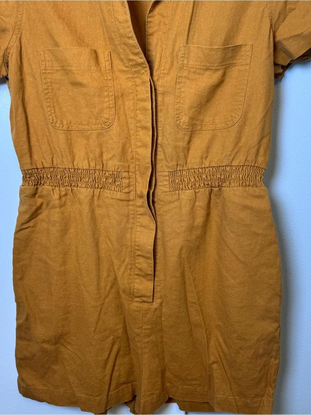 Mustard Short Sleeve Women's Romper